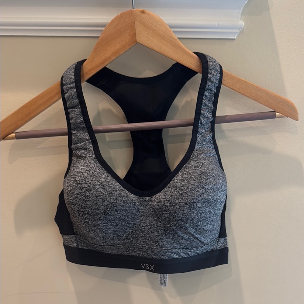 VSX Gray and Black Sports Bra Medium Support